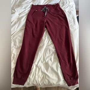 FIGS Zamora Jogger Scrub Pants. Burgundy. Size Small.